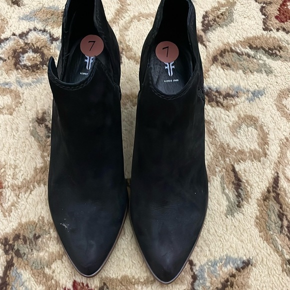 Frye Shoes - FRYE black suede cutout bootie Size 7